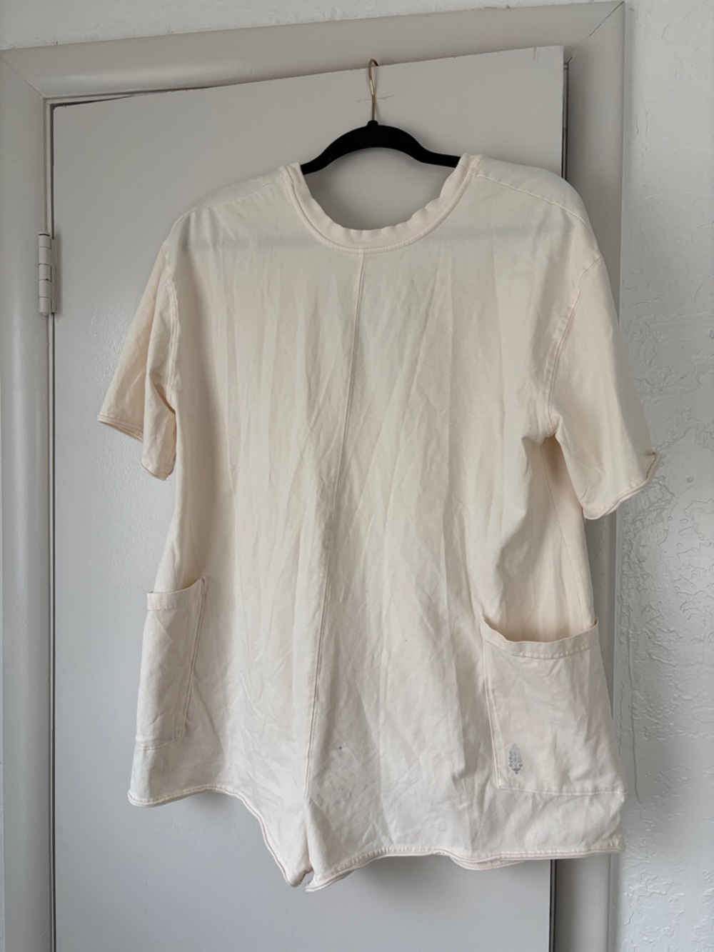 FP Movement by Free People Cream Short Sleeve Pocket Tee